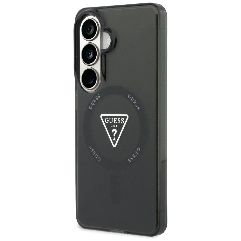 Capa MagSafe para Samsung Galaxy S26 S942, Guess, IML Gradient Triangle Logo, Preta
