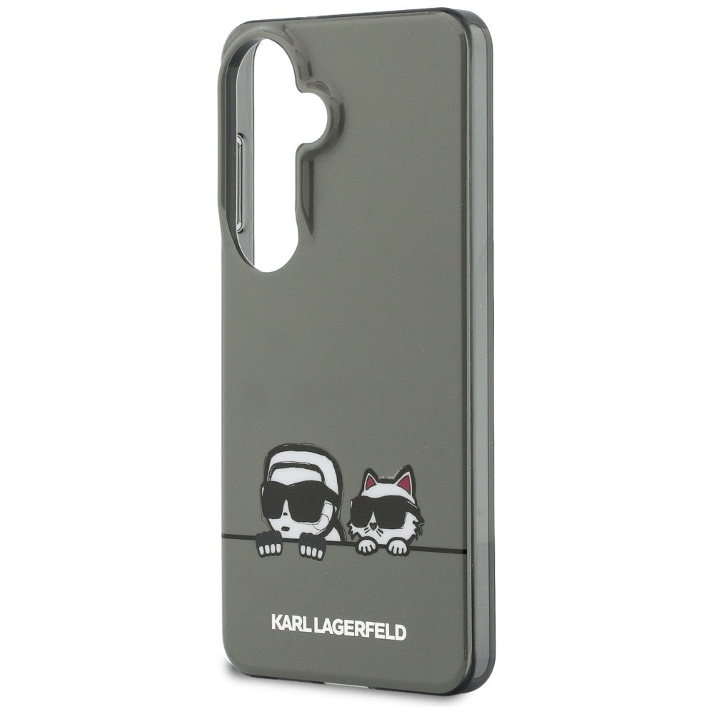 Capa MagSafe para Samsung Galaxy S26 S942, Karl Lagerfeld, IML Karl & Choupette Peekaboo Logo, Preta