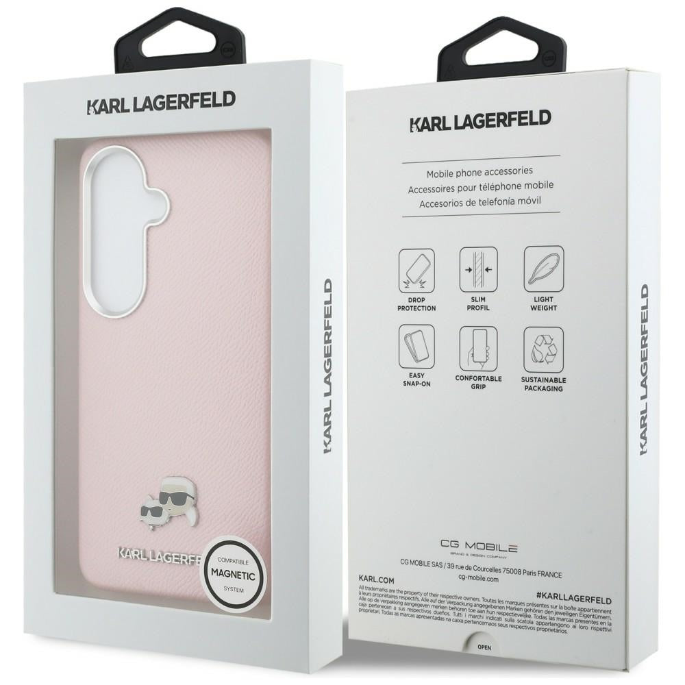 MagSafe Case for Samsung Galaxy S26 S942, Karl Lagerfeld, Karl & Choupette Head's Pin, Pink