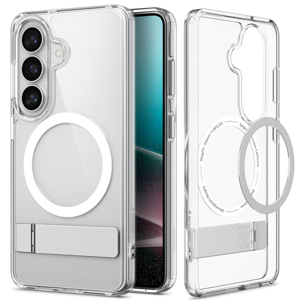 Capa MagSafe para Samsung Galaxy S26 S942, Spigen, Ultra Hybrid S, Transparente Branca ACS11061