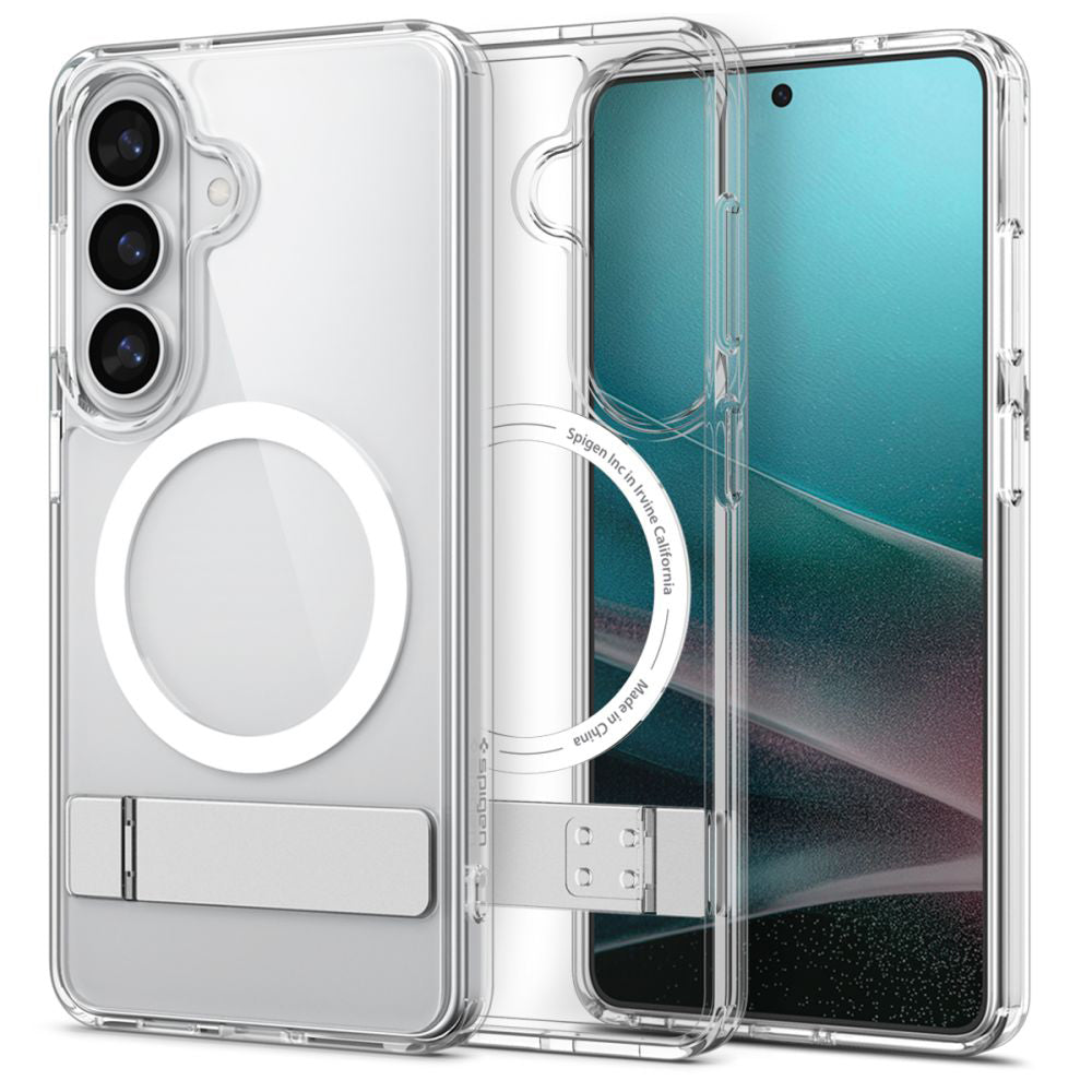 Capa MagSafe para Samsung Galaxy S26 S942, Spigen, Ultra Hybrid S, Transparente Branca ACS11061