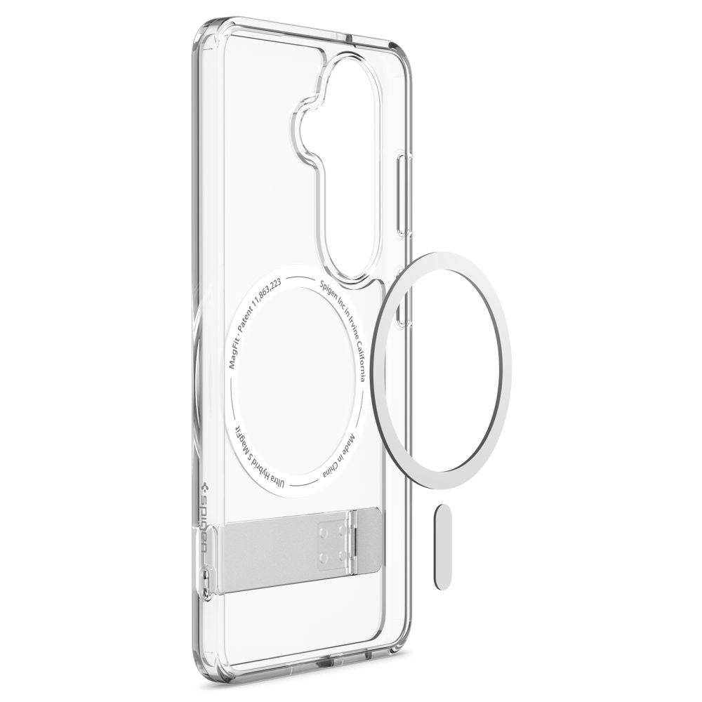 Capa MagSafe para Samsung Galaxy S26 S942, Spigen, Ultra Hybrid S, Transparente Branca ACS11061