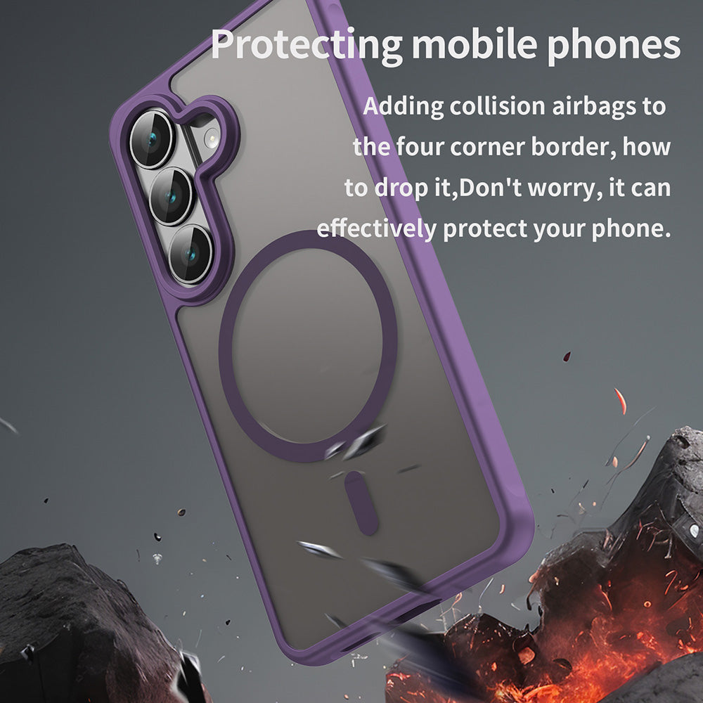 Capa MagSafe para Samsung Galaxy S26 S942, Techsuit, HaloFrost II, Roxo