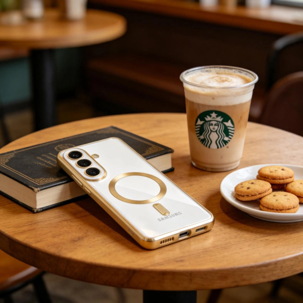 Capa MagSafe para Samsung Galaxy S26, Techsuit, Luxury Crystal, Azul Escuro