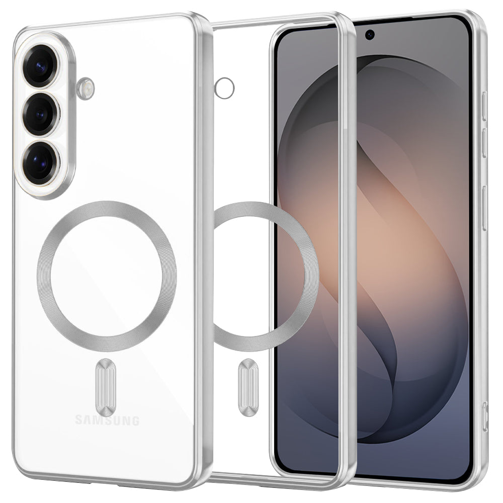 Capa MagSafe para Samsung Galaxy S26 S942, Techsuit, Luxury Crystal, Prateada
