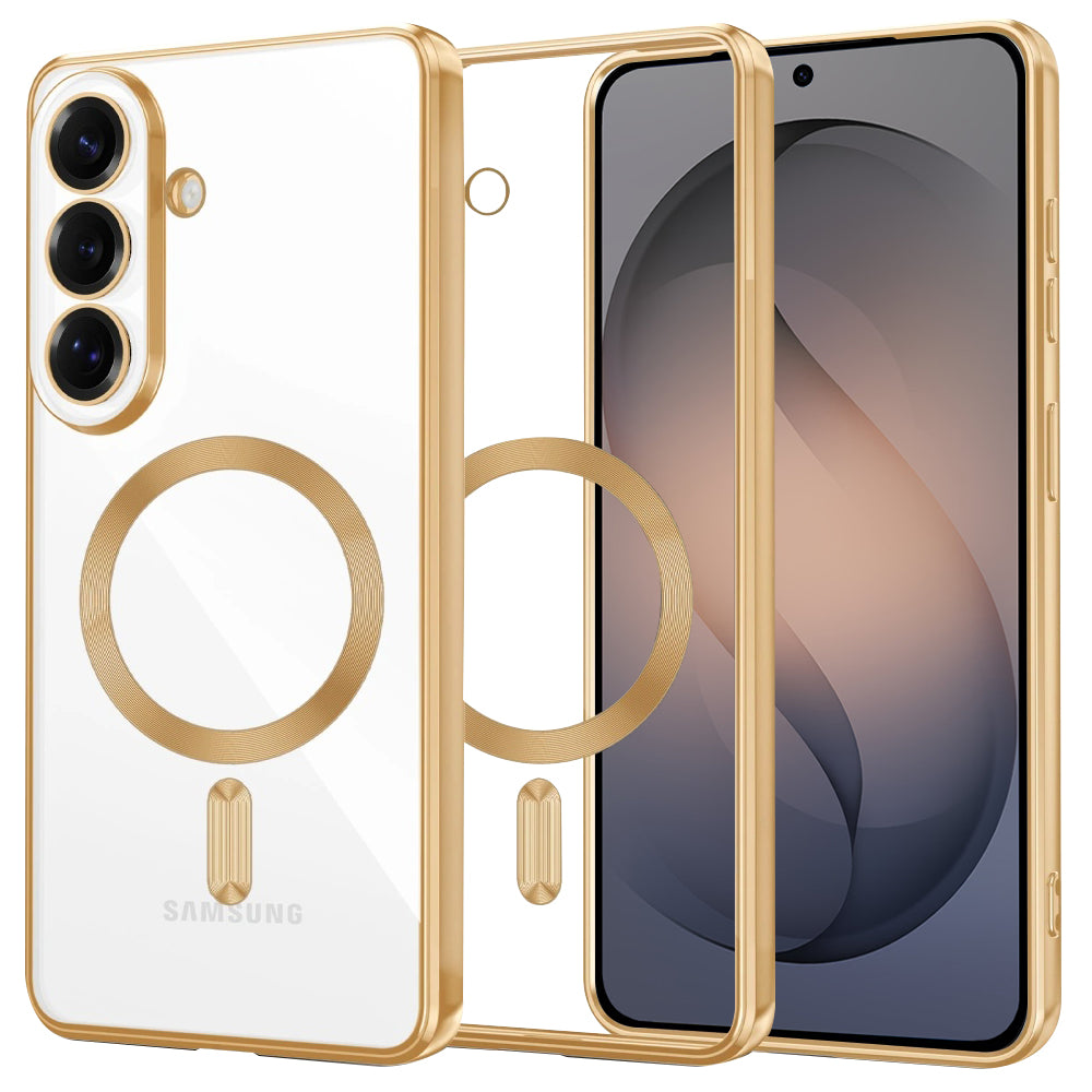 Capa MagSafe para Samsung Galaxy S26, Techsuit, Luxury Crystal, Dourada