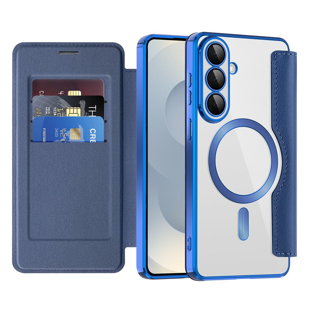 Capa MagSafe para Samsung Galaxy S26 S942, Techsuit, SmartMag Book, Azul