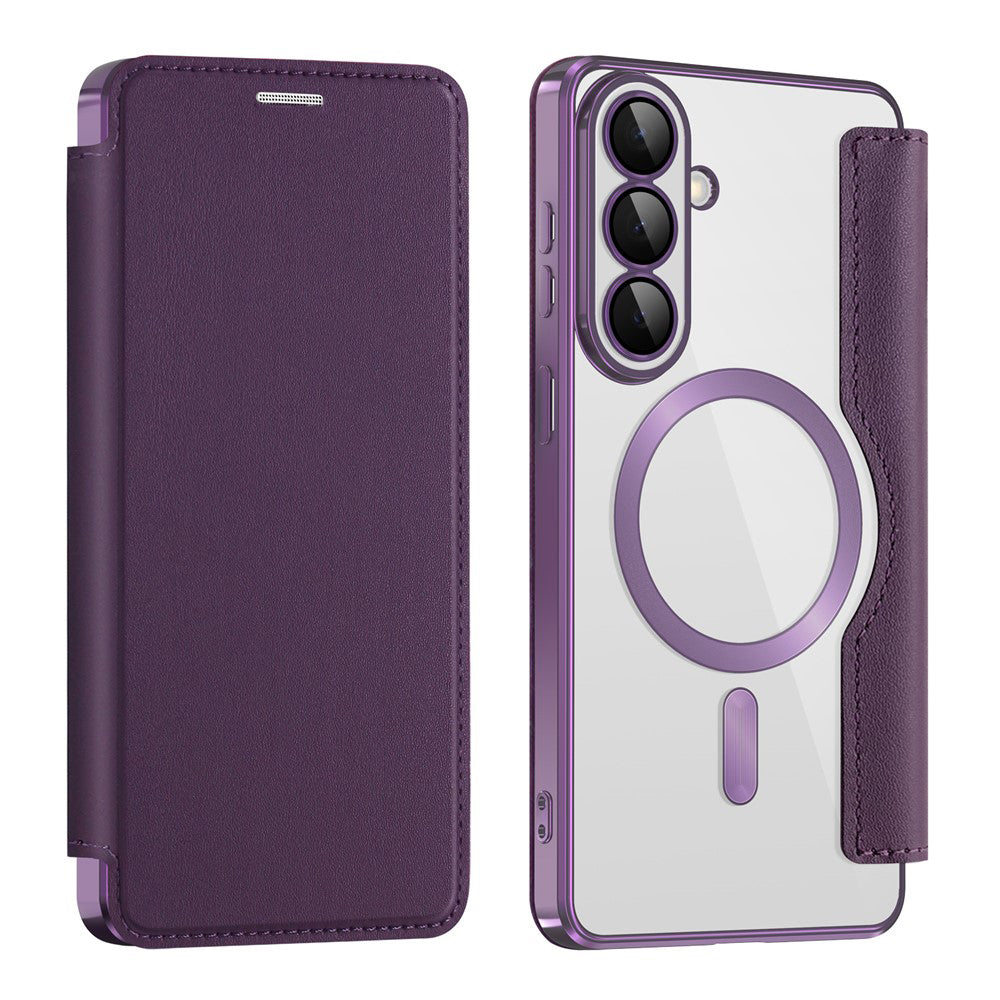 Capa MagSafe para Samsung Galaxy S26 S942, Techsuit, SmartMag Book, Roxo