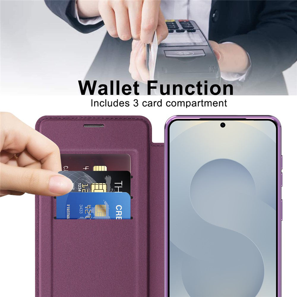 Capa MagSafe para Samsung Galaxy S26 S942, Techsuit, SmartMag Book, Roxo