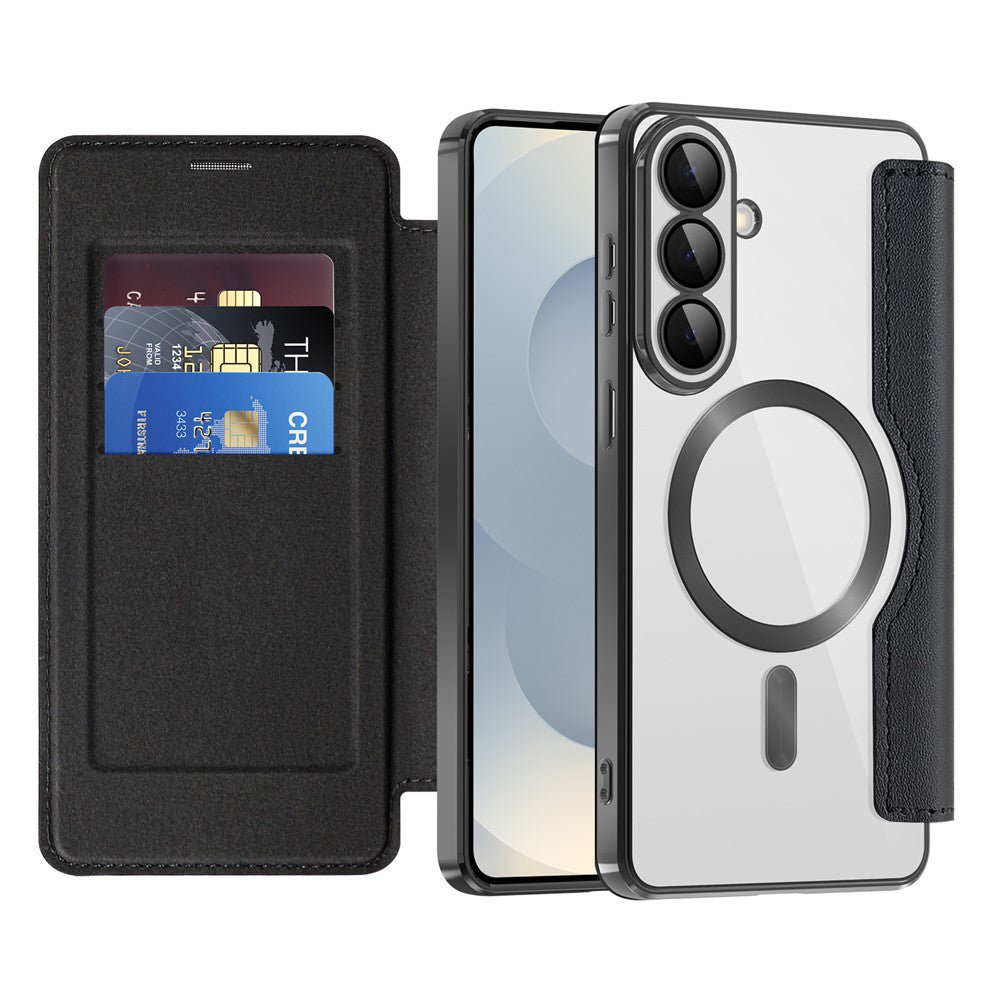 Capa MagSafe para Samsung Galaxy S26 S942, Techsuit, SmartMag Book, Preta