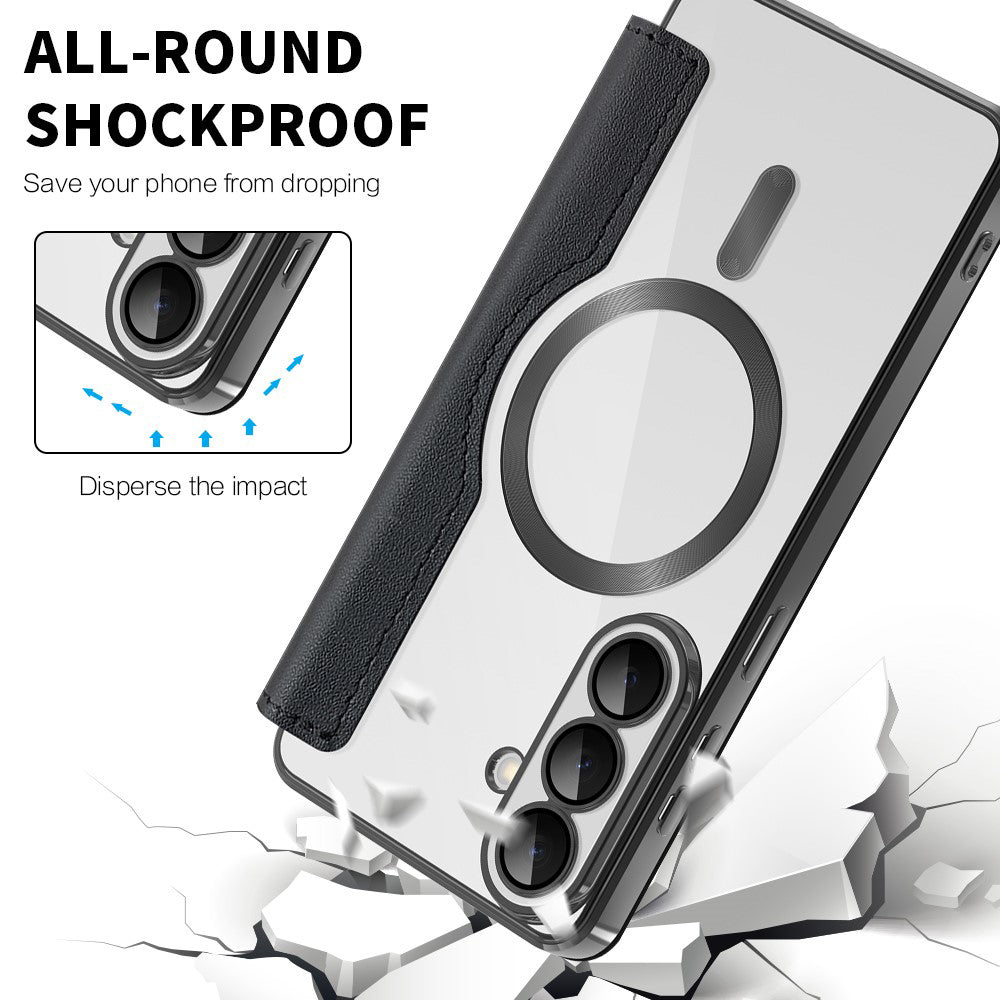 Capa MagSafe para Samsung Galaxy S26 S942, Techsuit, SmartMag Book, Preta