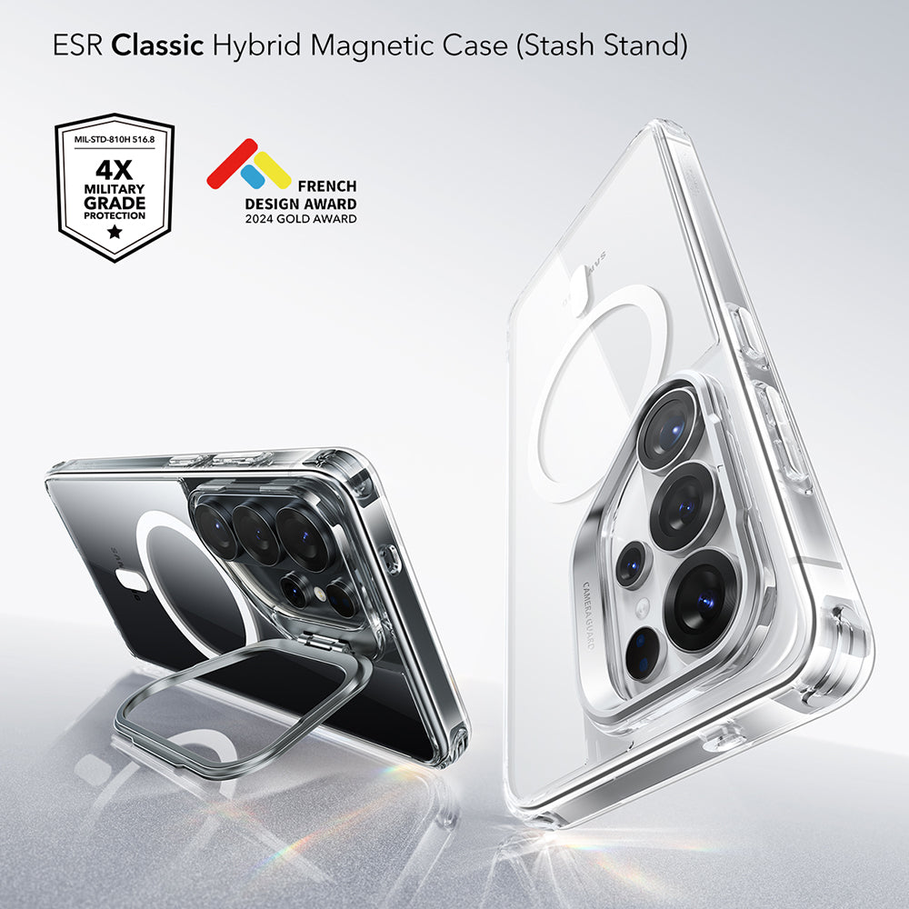 Capa MagSafe para Samsung Galaxy S26 Ultra S948, ESR, Classic Hybrid Kickstand, Transparente