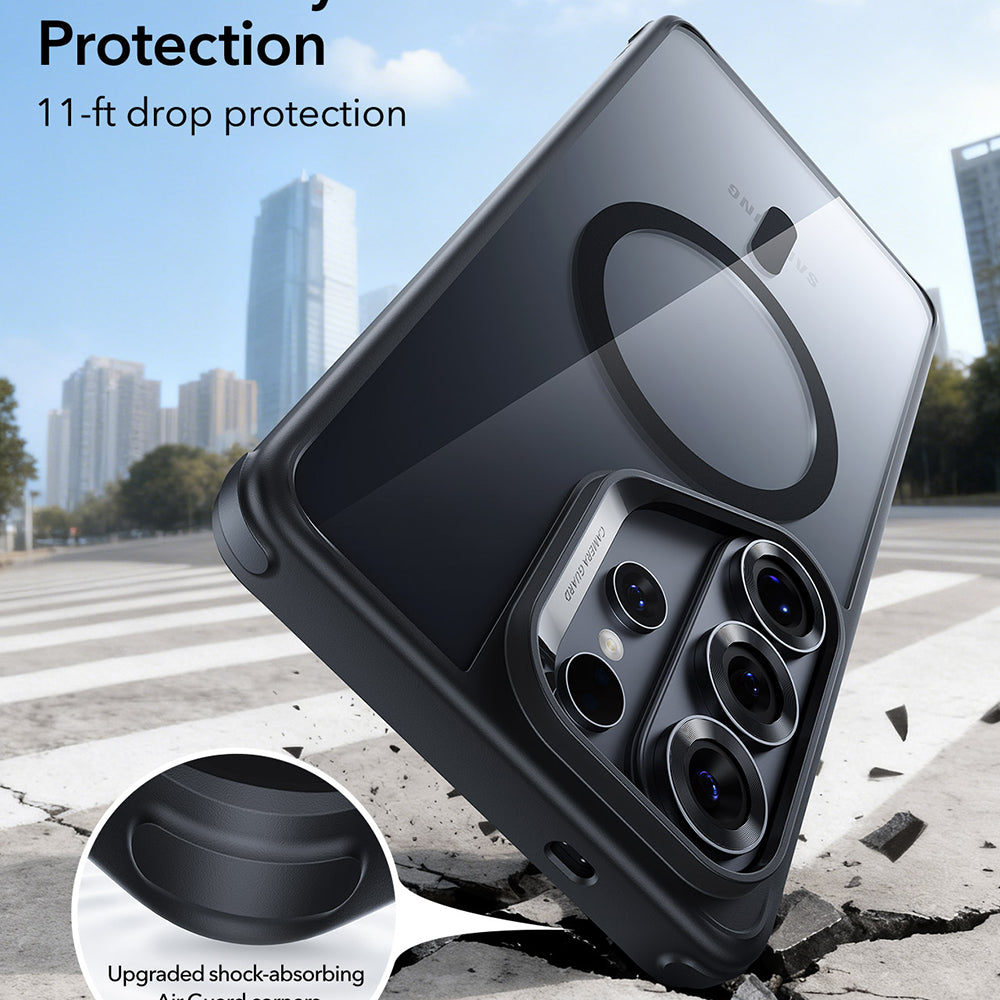 Capa MagSafe para Samsung Galaxy S26 Ultra S948, ESR, Classic Hybrid, Preta Transparente