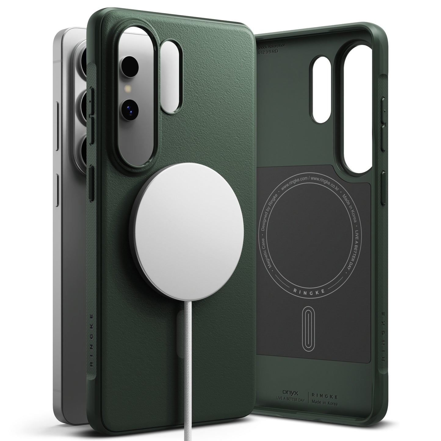 Capa MagSafe para Samsung Galaxy S26 Ultra S948, Ringke, Onyx, Verde Escuro