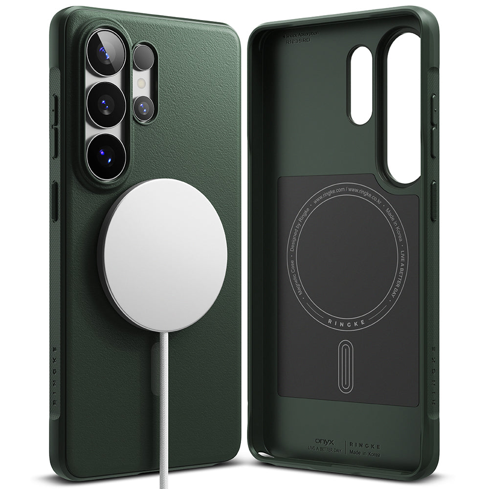 Capa MagSafe para Samsung Galaxy S26 Ultra S948, Ringke, Onyx, Verde Escuro