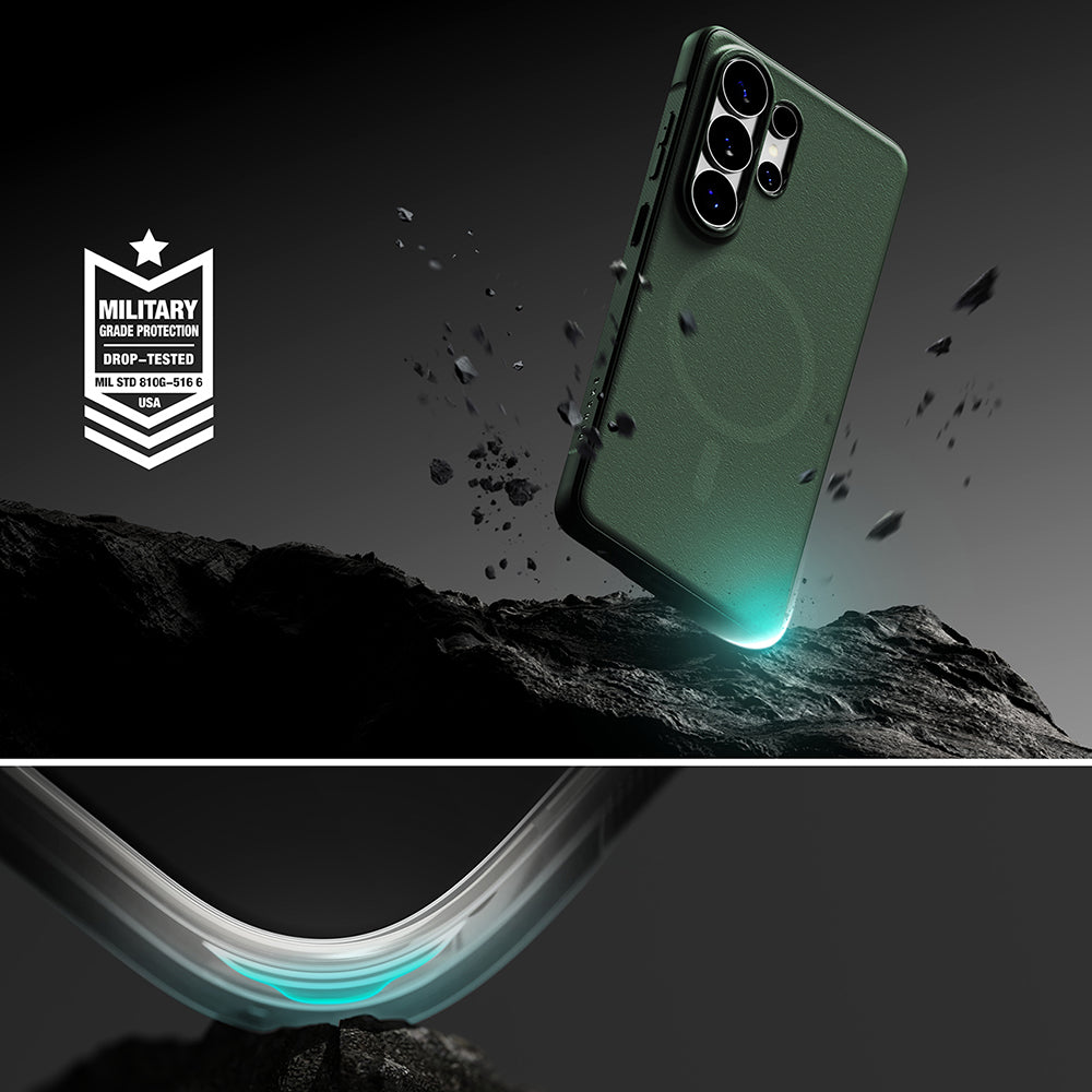 Capa MagSafe para Samsung Galaxy S26 Ultra S948, Ringke, Onyx, Verde Escuro