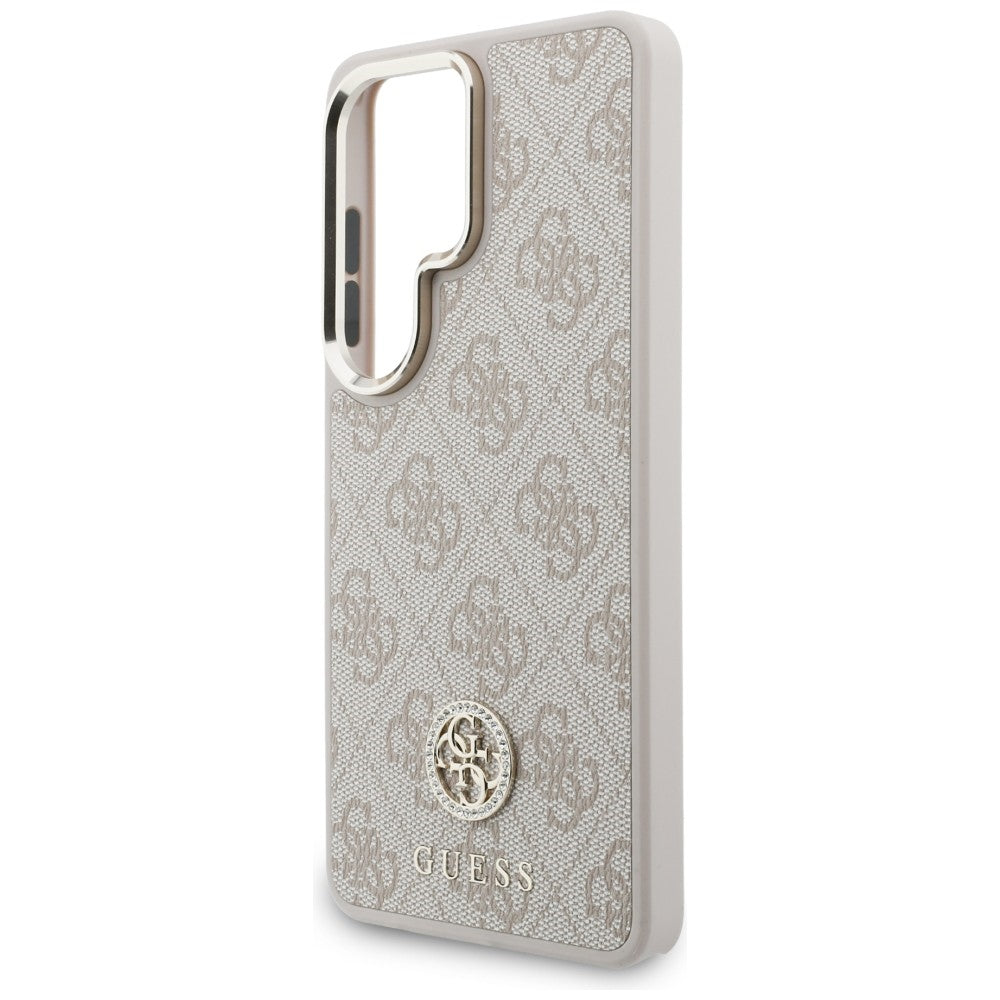 Capa MagSafe para Samsung Galaxy S26 Ultra S948, GUESS, 4G Big Rhinestone Triangle Strap, Rosa