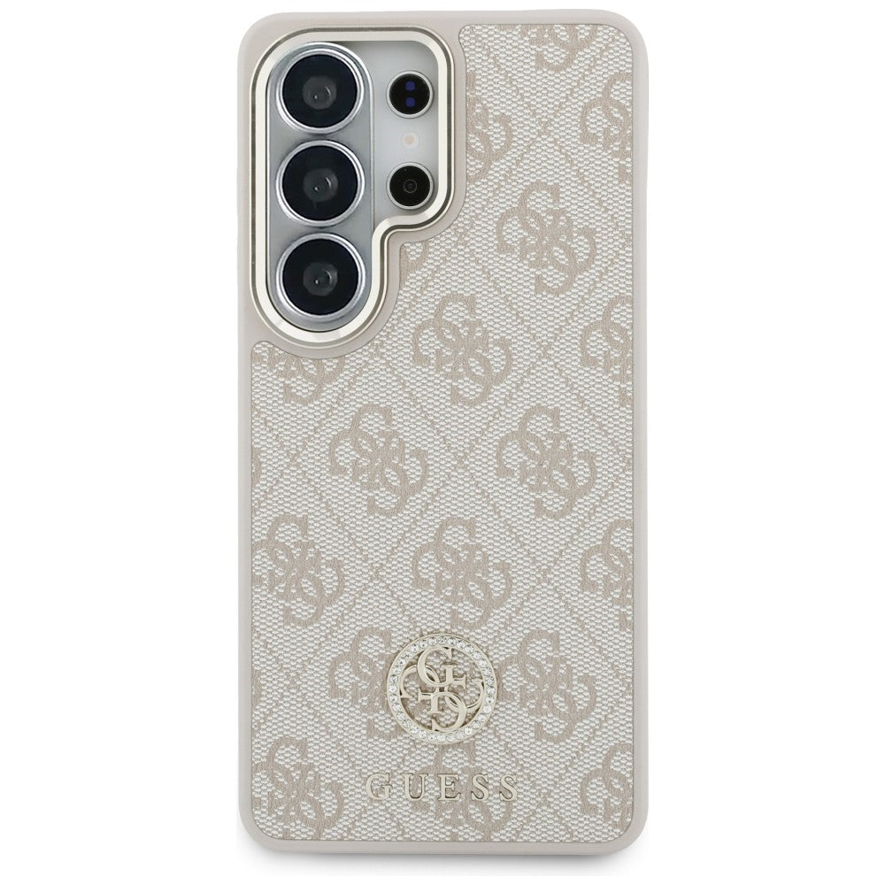 Capa MagSafe para Samsung Galaxy S26 Ultra S948, GUESS, 4G Big Rhinestone Triangle Strap, Rosa