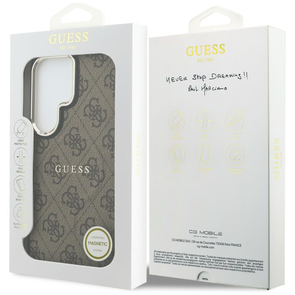 Capa MagSafe para Samsung Galaxy S26 Ultra S948, Guess, 4G Embossed Ring, Marrom