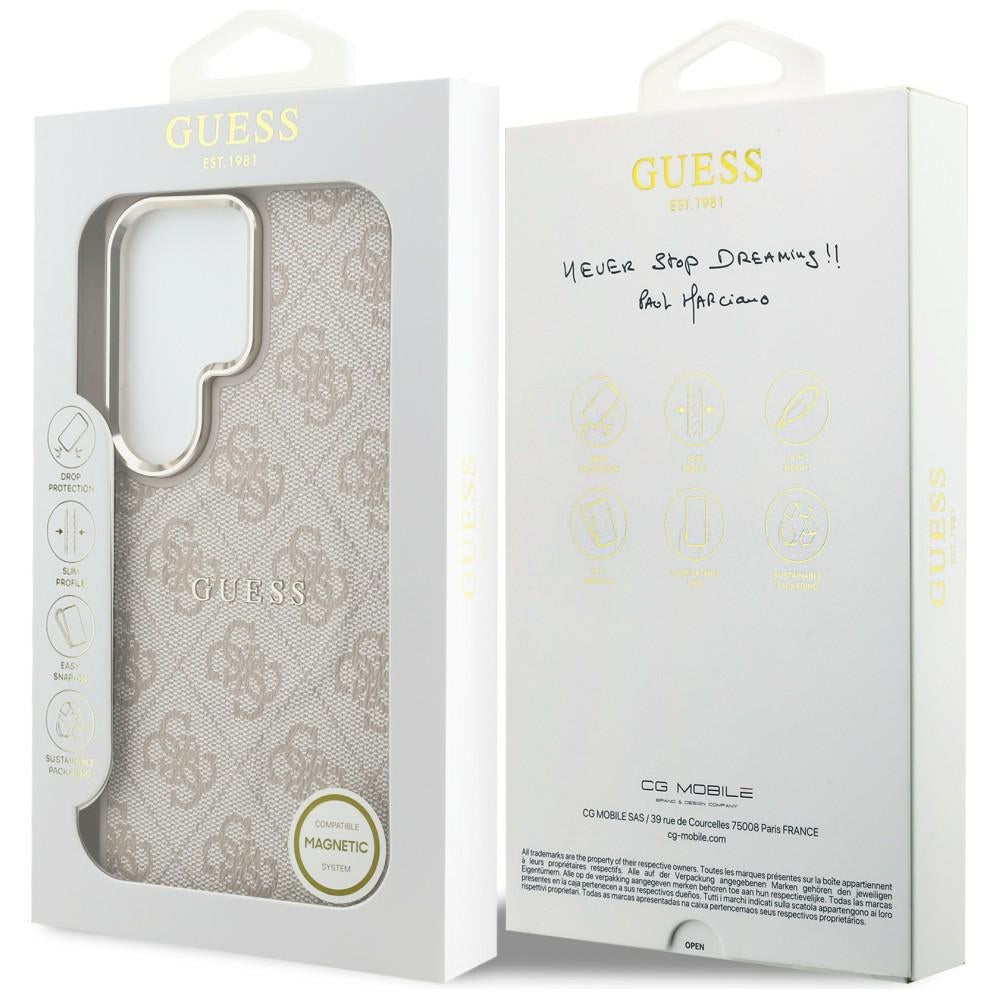 Capa MagSafe para Samsung Galaxy S26 Ultra S948, Guess, 4G Embossed Ring, Rosa