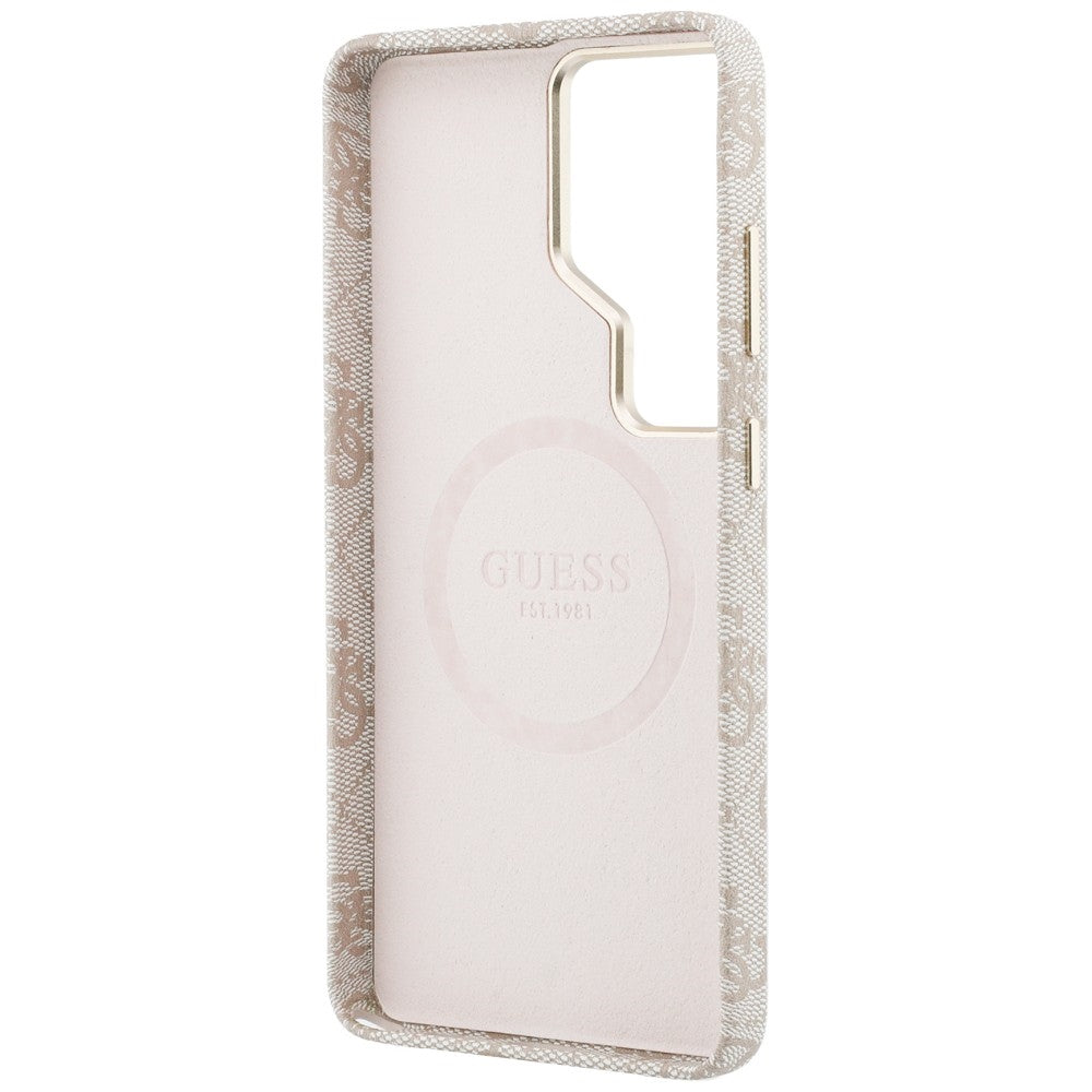 Capa MagSafe para Samsung Galaxy S26 Ultra S948, Guess, 4G Script Logo, Rosa