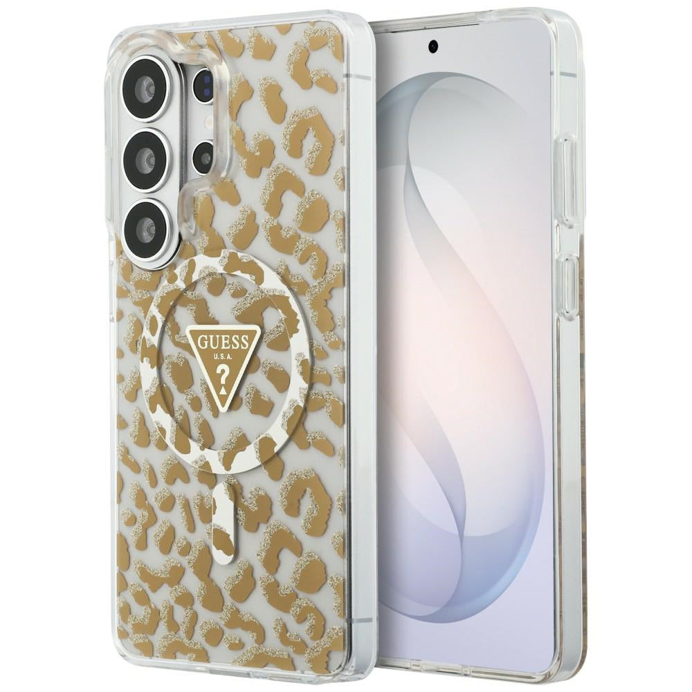 Capa MagSafe para Samsung Galaxy S26 Ultra S948, Guess, Padrão Leopardo IML, Marrom
