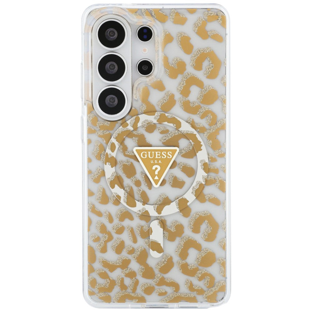 Capa MagSafe para Samsung Galaxy S26 Ultra S948, Guess, Padrão Leopardo IML, Marrom