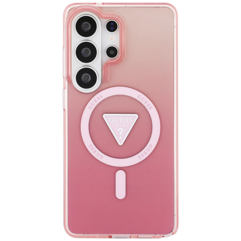 Capa MagSafe para Samsung Galaxy S26 Ultra S948, Guess, IML Gradient Triangle Logo, Rosa