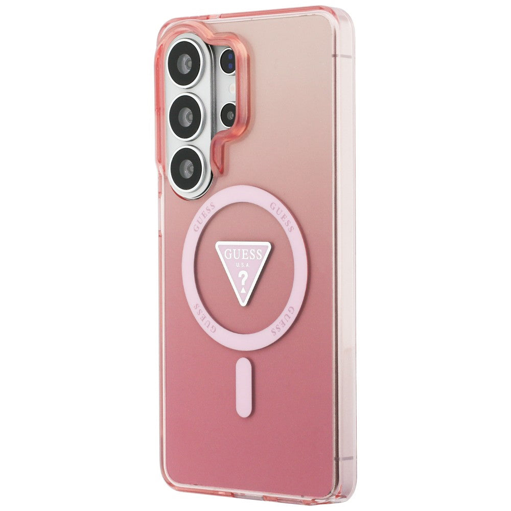 Capa MagSafe para Samsung Galaxy S26 Ultra S948, Guess, IML Gradient Triangle Logo, Rosa