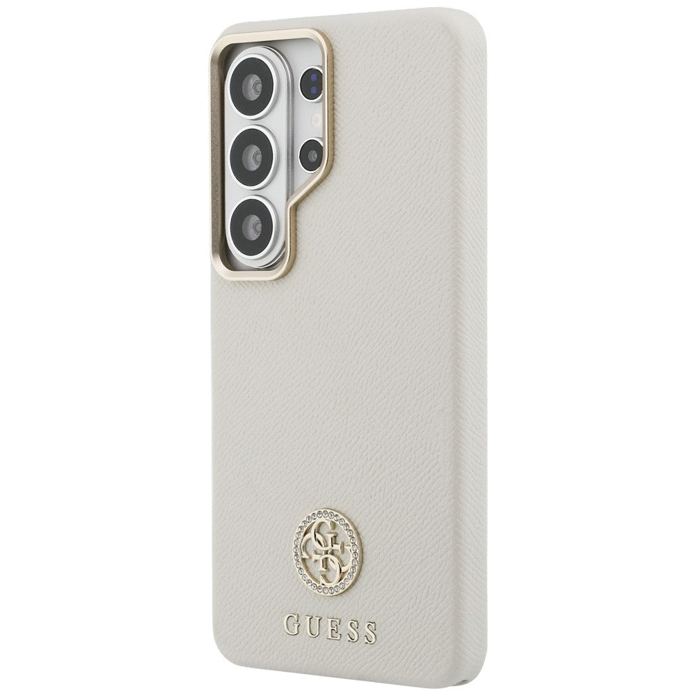 Capa MagSafe para Samsung Galaxy S26 Ultra S948, Guess, Rhinestone Round Logo, Bege