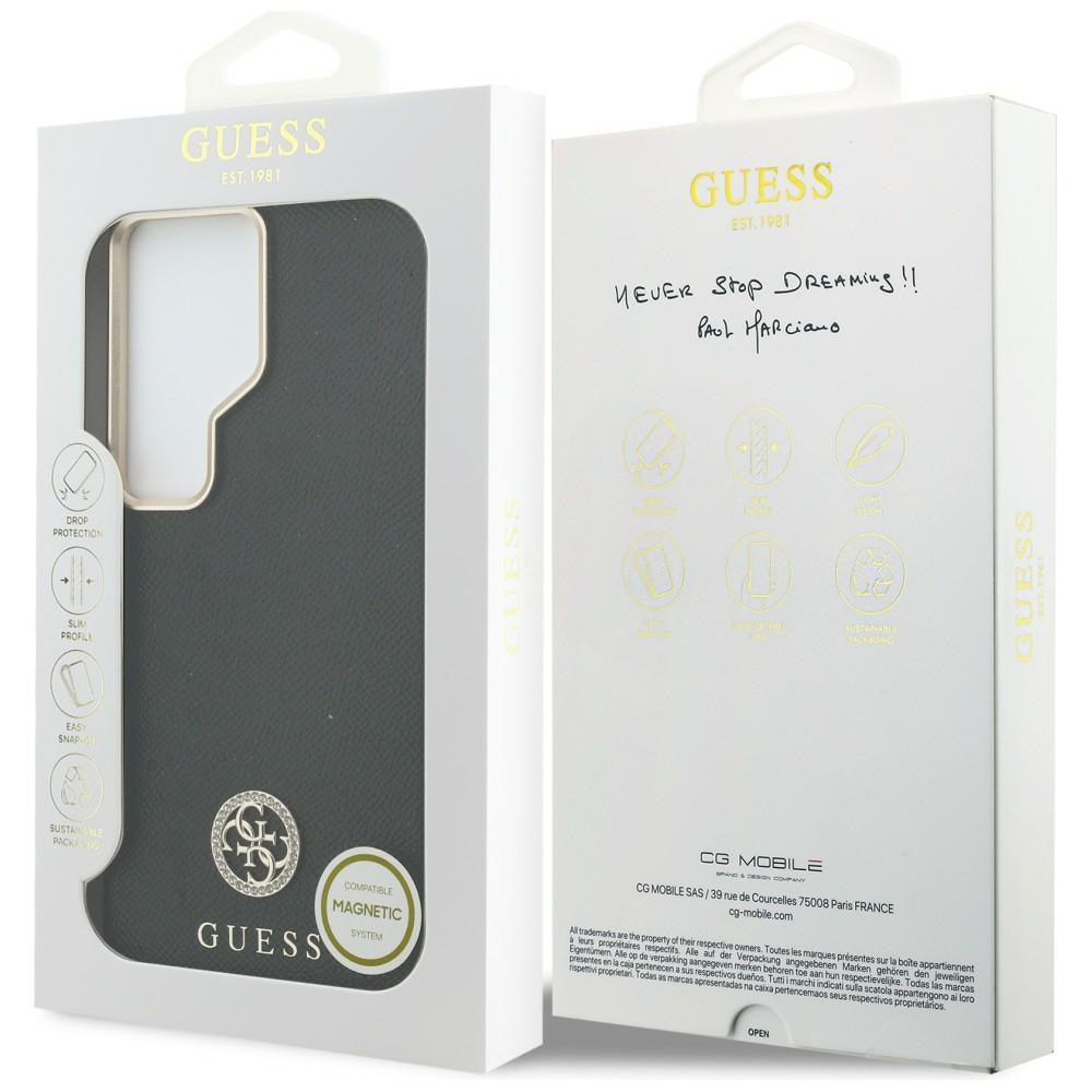 Capa MagSafe para Samsung Galaxy S26 Ultra S948, Guess, Rhinestone Round Logo, Preta