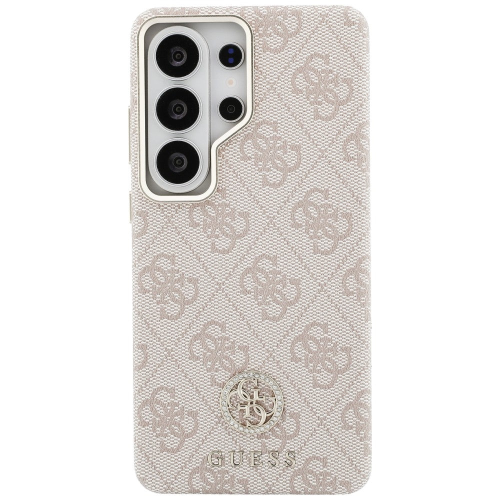 Capa MagSafe para Samsung Galaxy S26 Ultra S948, Guess, Rhinestone Round Logo, Rosa