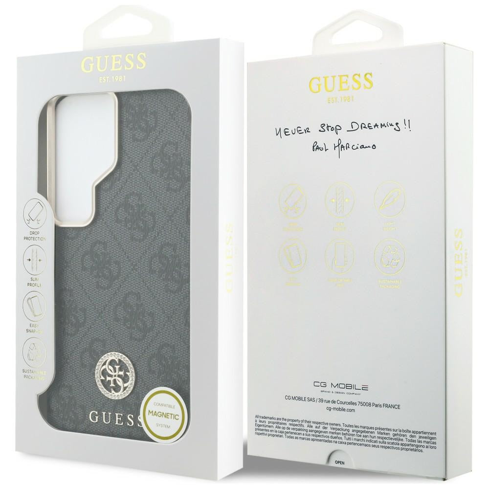 Capa MagSafe para Samsung Galaxy S26 Ultra S948, Guess, Strass Round Logo, Preta