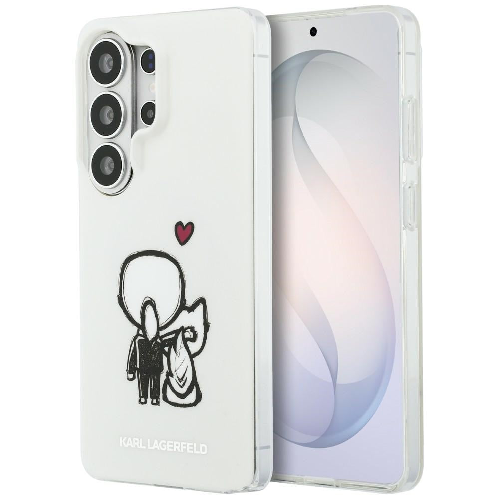 Capa MagSafe para Samsung Galaxy S26 Ultra S948, Karl Lagerfeld, IML Karl & Choupette Back Logo, Branca