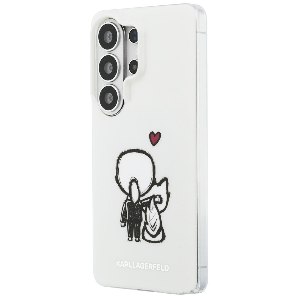 Capa MagSafe para Samsung Galaxy S26 Ultra S948, Karl Lagerfeld, IML Karl & Choupette Back Logo, Branca