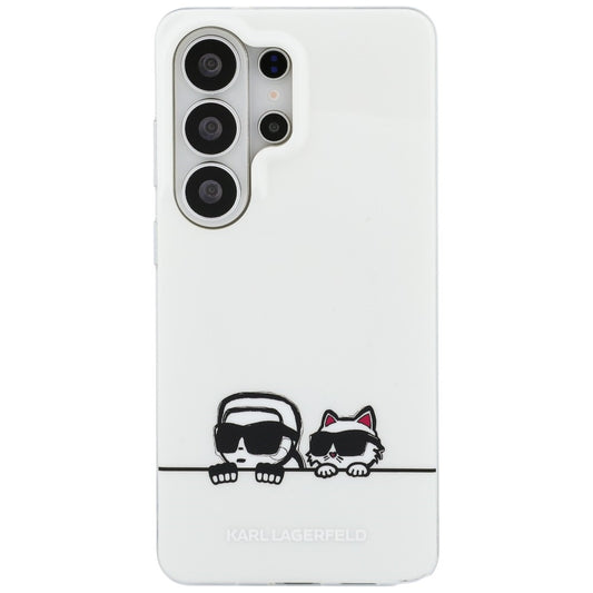 Capa MagSafe para Samsung Galaxy S26 Ultra S948, Karl Lagerfeld, IML Karl & Choupette Peekaboo Logo, Branca.