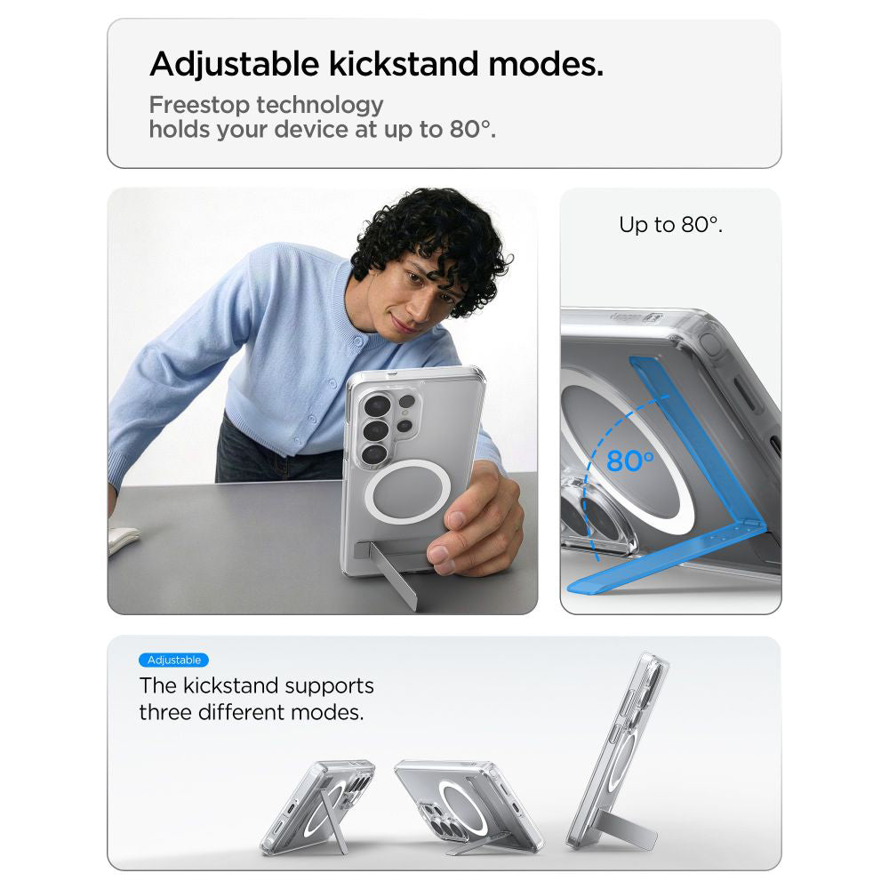Capa MagSafe para Samsung Galaxy S26 Ultra S948, Spigen, Ultra Hybrid S, Transparente Branca ACS11032