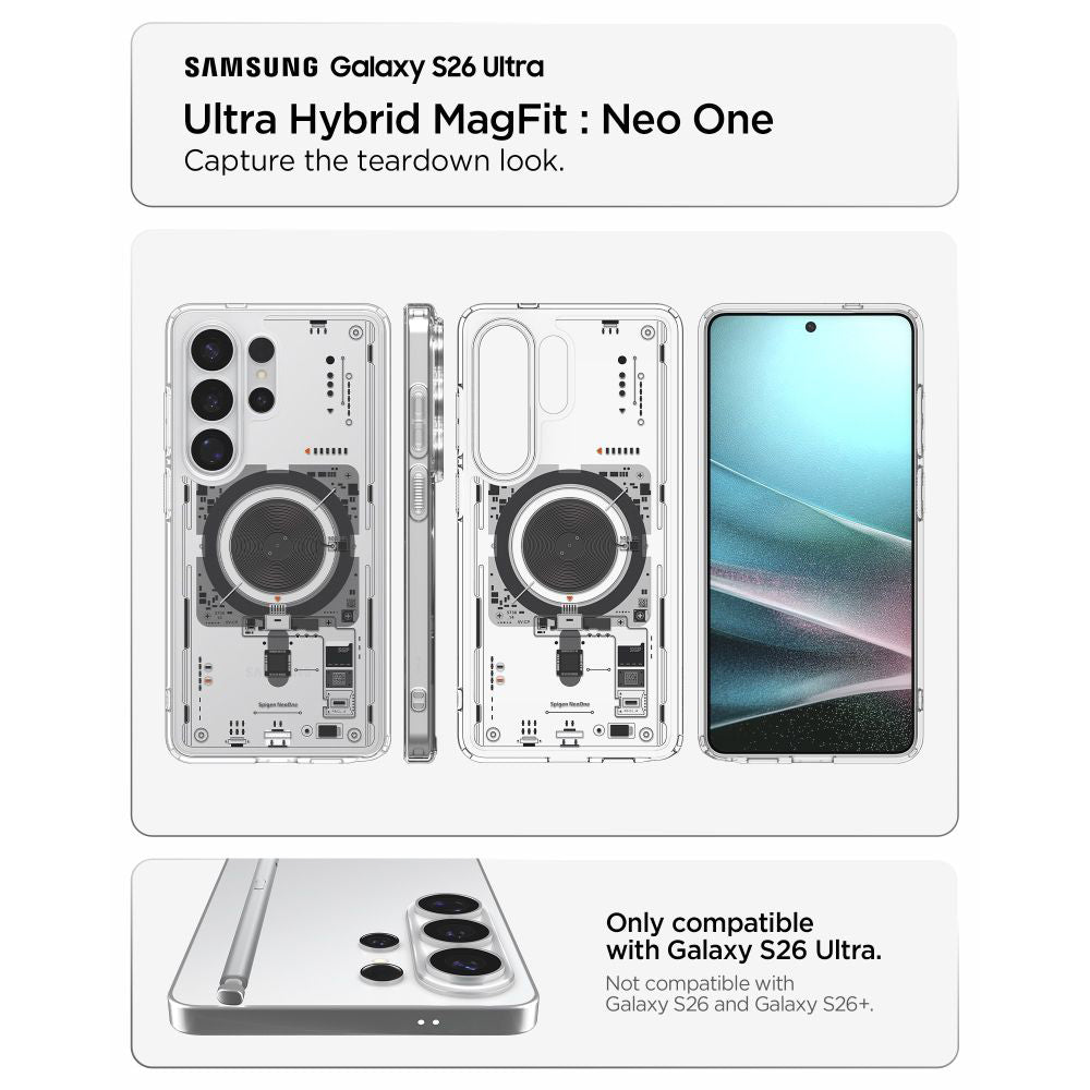 Capa MagSafe para Samsung Galaxy S26 Ultra S948, Spigen, Ultra Hybrid Neo One, Transparente ACS11206