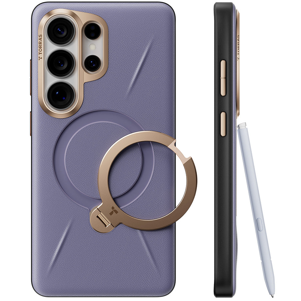 Capa MagSafe para Samsung Galaxy S26 Ultra S948, Torras, QPRO Leather, Roxo