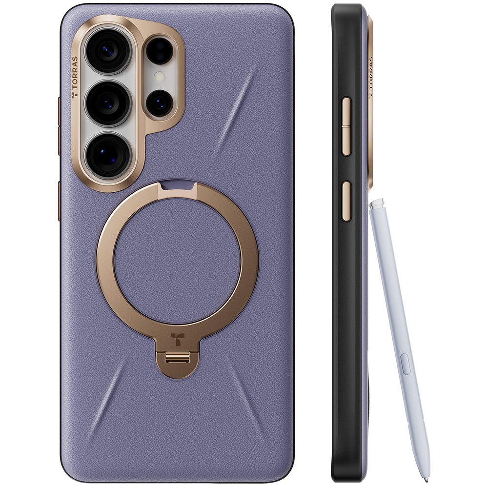 Capa MagSafe para Samsung Galaxy S26 Ultra S948, Torras, QPRO Leather, Roxo