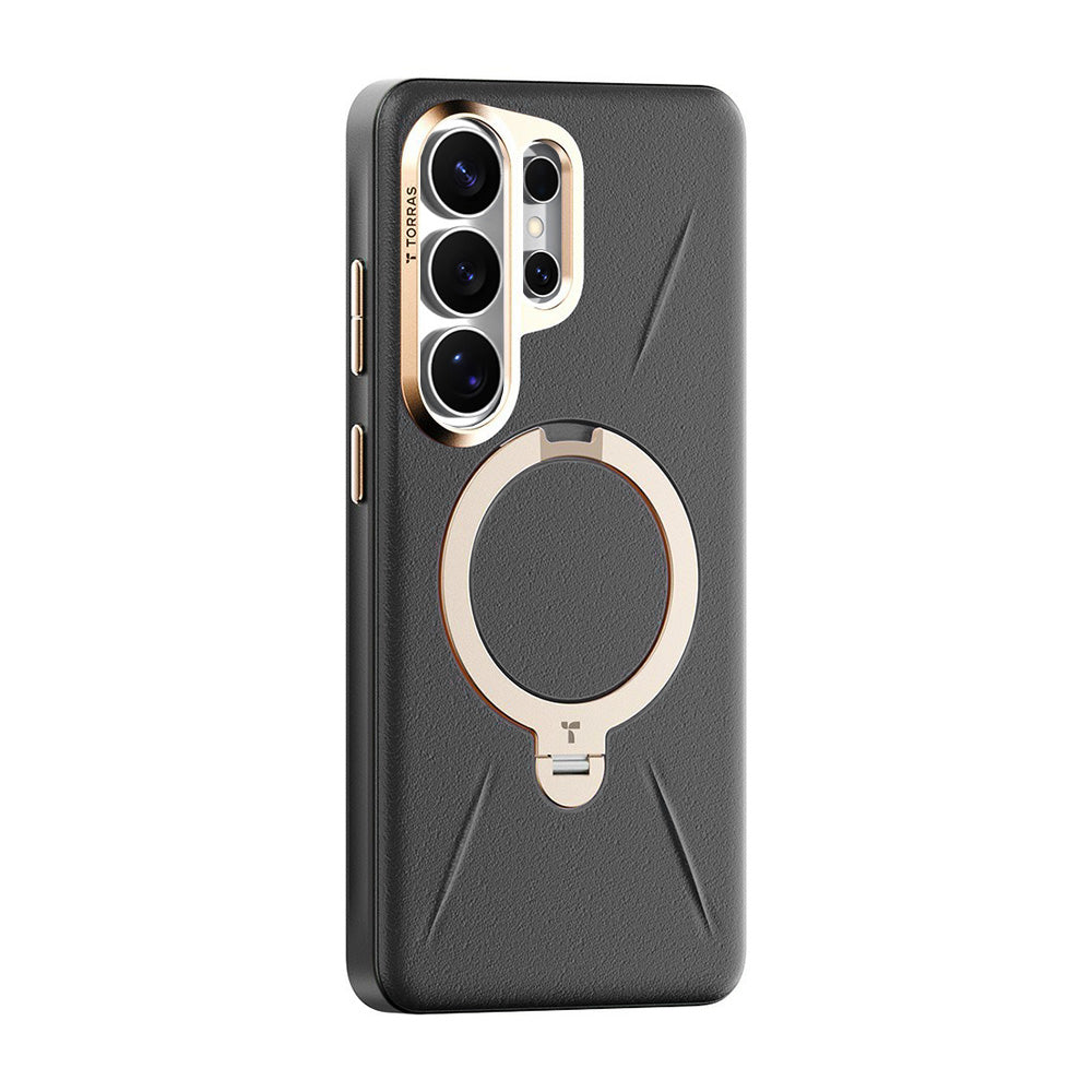 Capa MagSafe para Samsung Galaxy S26 Ultra, Torras, QPRO Leather, Preta