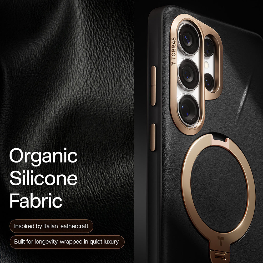 Capa MagSafe para Samsung Galaxy S26 Ultra, Torras, QPRO Leather, Preta