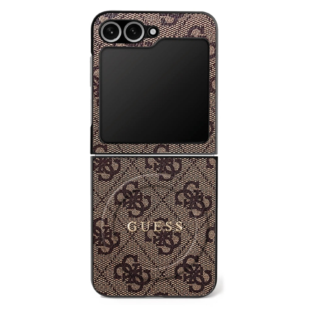 Capa MagSafe para Samsung Galaxy Z Flip7 F766, Guess, Coleção 4G, Castanho