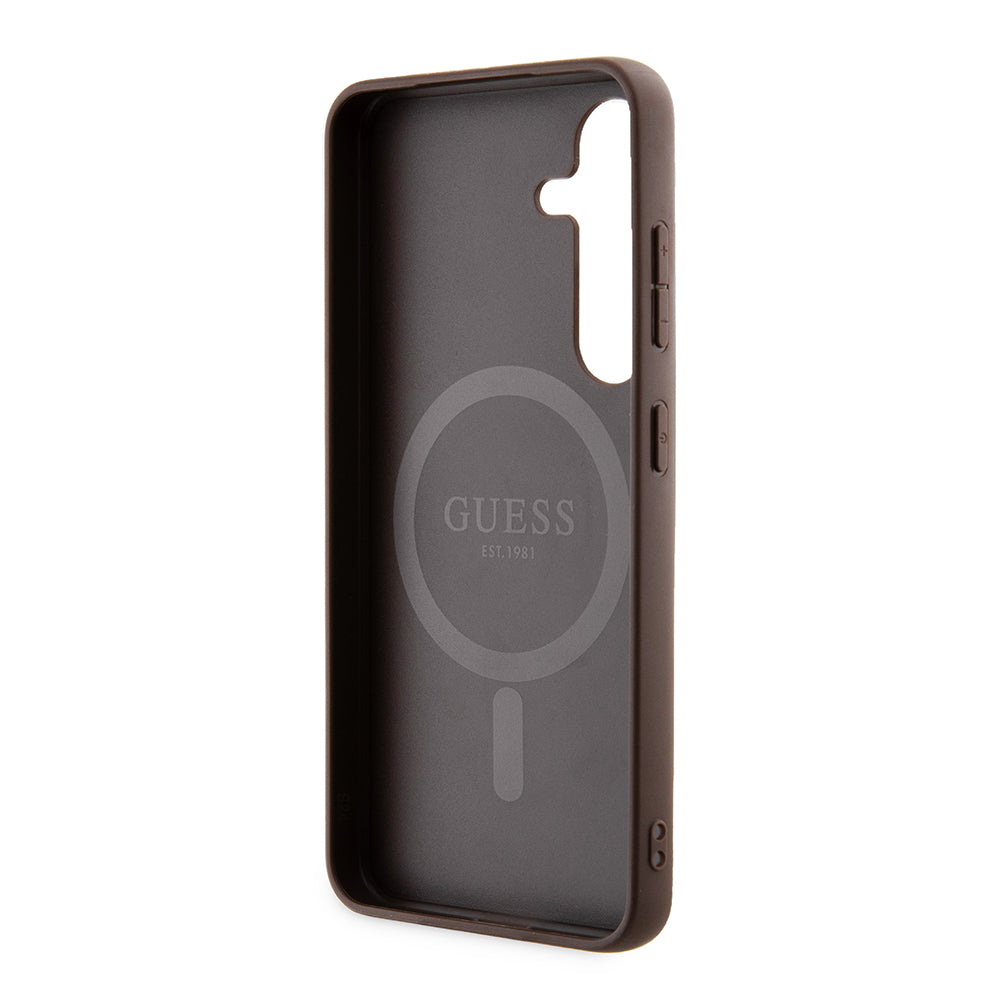 Capa MagSafe para Samsung Galaxy Z Flip7 F766, Guess, Coleção 4G, Castanho