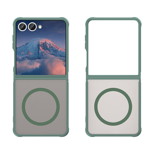 Capa MagSafe para Samsung Galaxy Z Flip7 F766, Techsuit, HaloFrost II, Verde