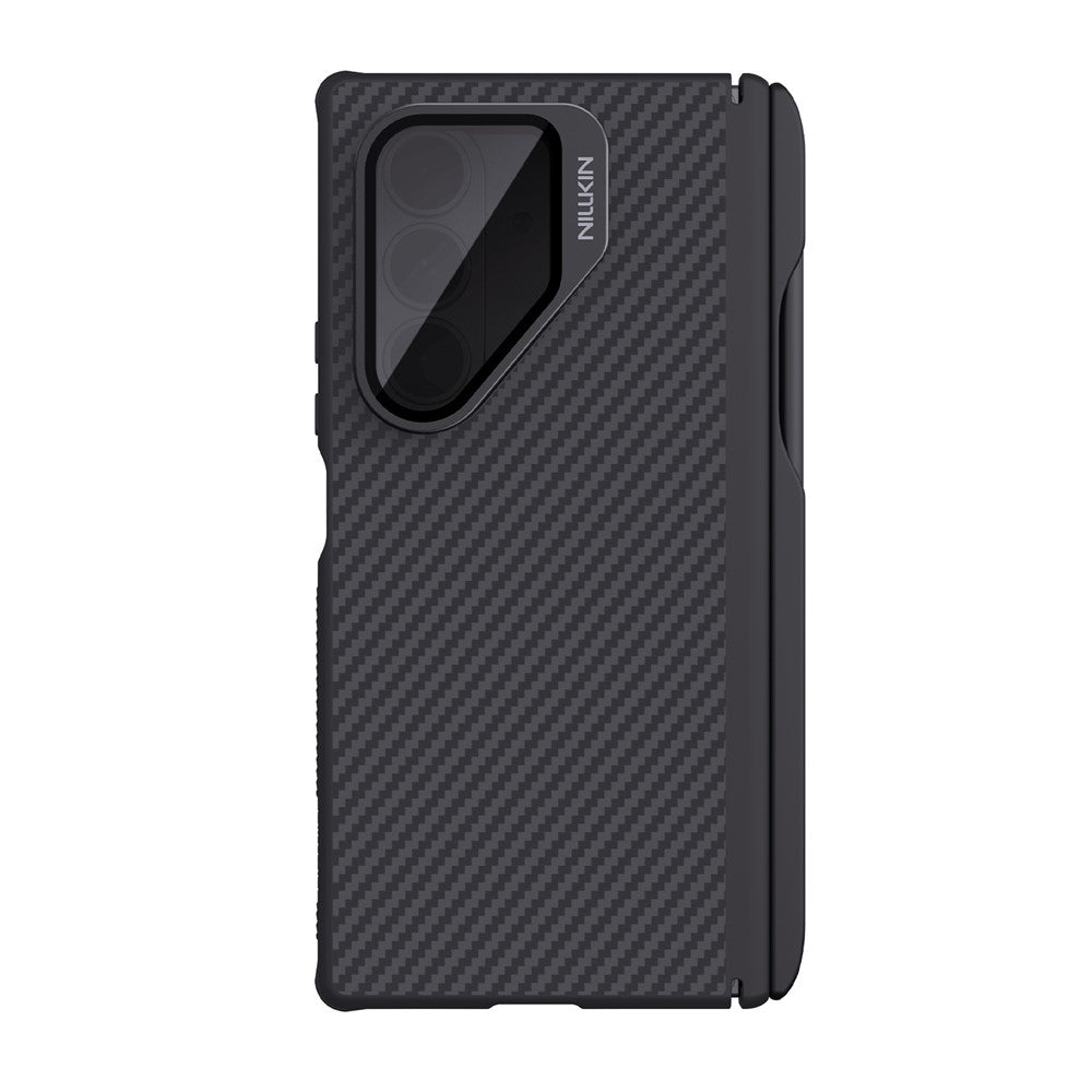 Capa MagSafe para Samsung Galaxy Z Fold7 F966, Nillkin, CarboProp com Tampa de Lente Preta Transparente e Suporte para S-Pen, Preta
