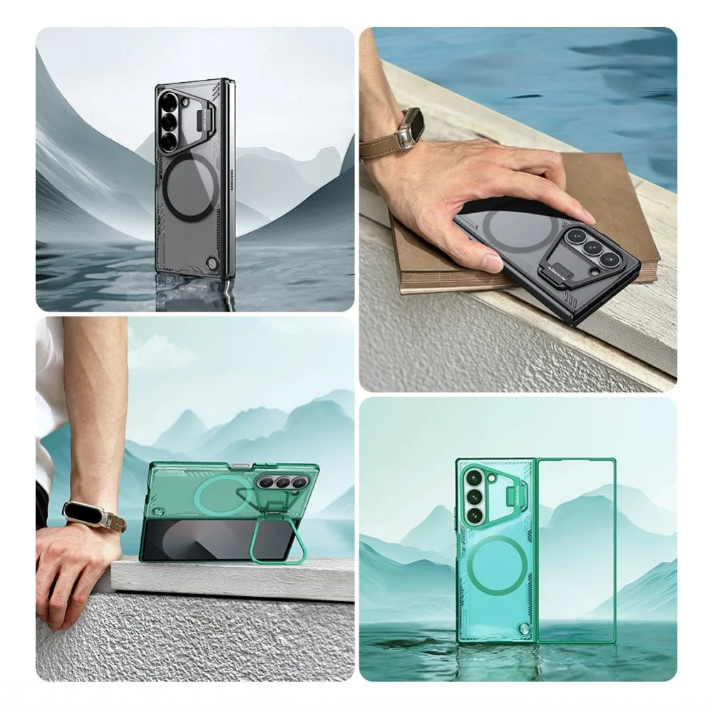 Capa MagSafe para Samsung Galaxy Z Fold7 F966, Nillkin, Iceblade Prop com Recorte para Câmara, Castanha