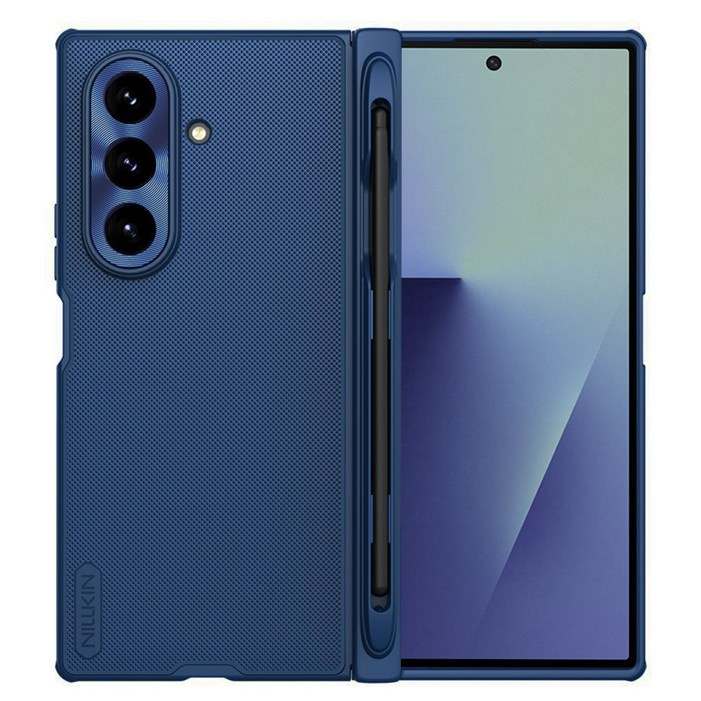 Capa MagSafe para Samsung Galaxy Z Fold7 F966, Nillkin, Super Frosted Shield com Suporte para Caneta, Azul