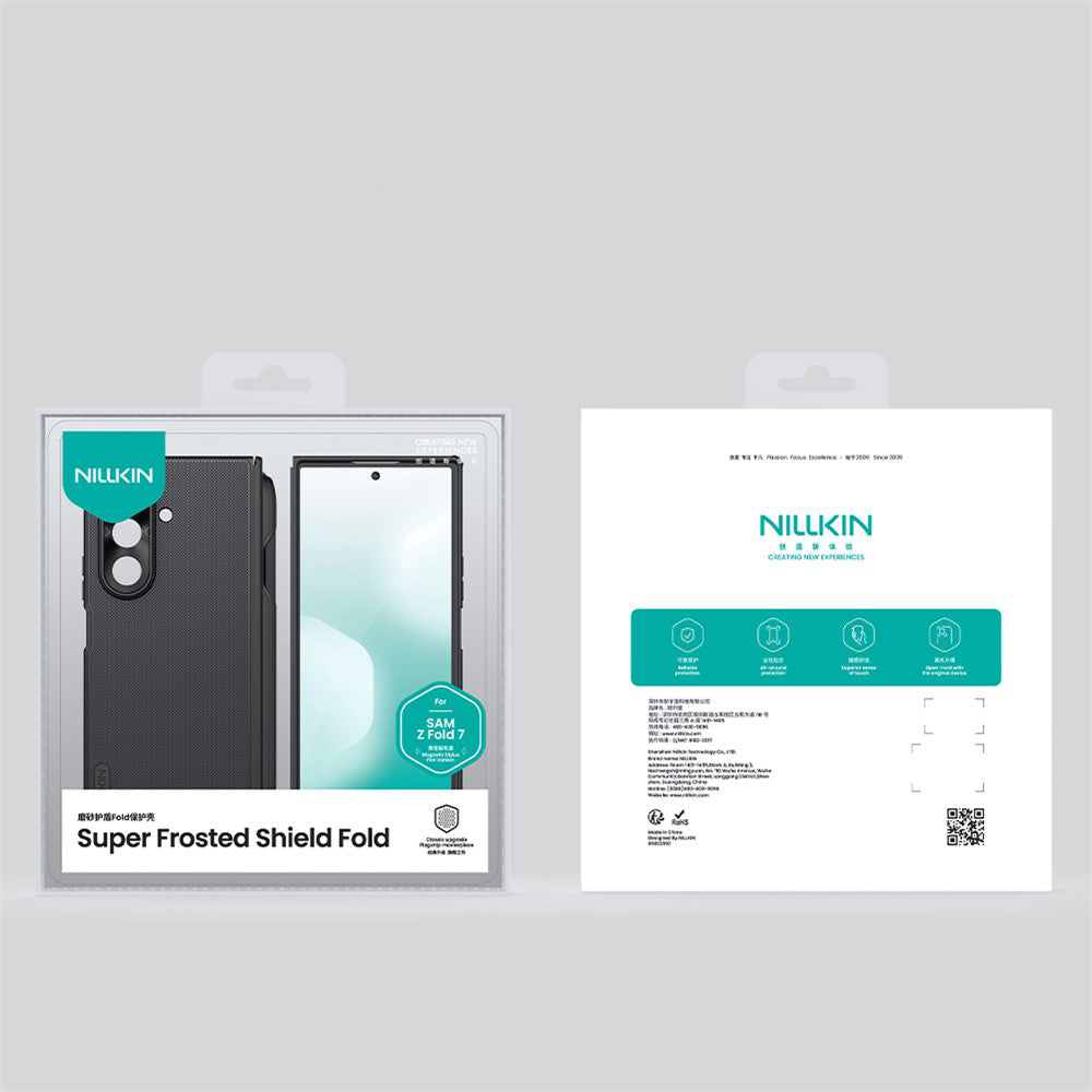 Capa MagSafe para Samsung Galaxy Z Fold7 F966, Nillkin, Super Frosted Shield com Suporte para Caneta, Azul