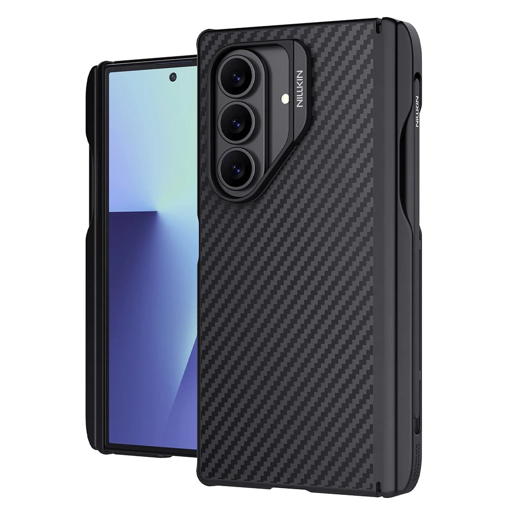 Capa MagSafe para Samsung Galaxy Z Fold7 F966, Nillkin, Synthetic Fiber Pro com Suporte para S-Pen, Preta